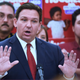 OCALA, FLORIDA, UNITED STATES - 2022/05/06: Florida Governor Ron DeSantis speaks at a press conference at Samâs Club in Ocala, where he signed into law more than $1.2 billion in tax relief for Floridians, the largest tax relief package in Floridaâs history. In an effort to combat inflation, taxes will be eliminated for varying periods of time on goods including fuel, childrenâs books, diapers, and home improvement items. (Photo by Paul Hennessy/SOPA Images/LightRocket via Getty Images)